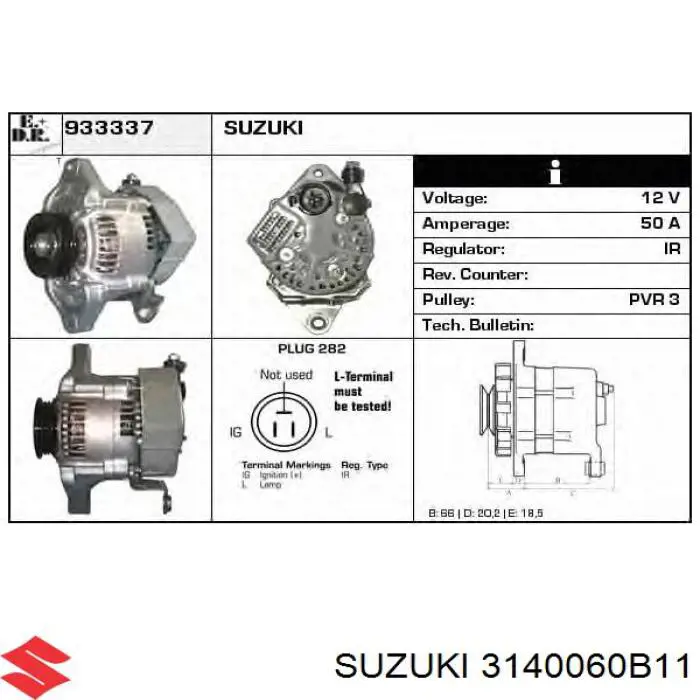 3140060B11 Suzuki Alternador de coche