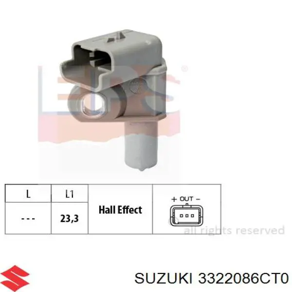 Comprar 3322086CT0 Suzuki Sensor de posición del árbol de levas