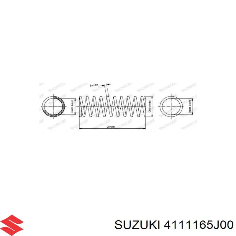 4111165J00 Suzuki muelle de suspensión eje delantero