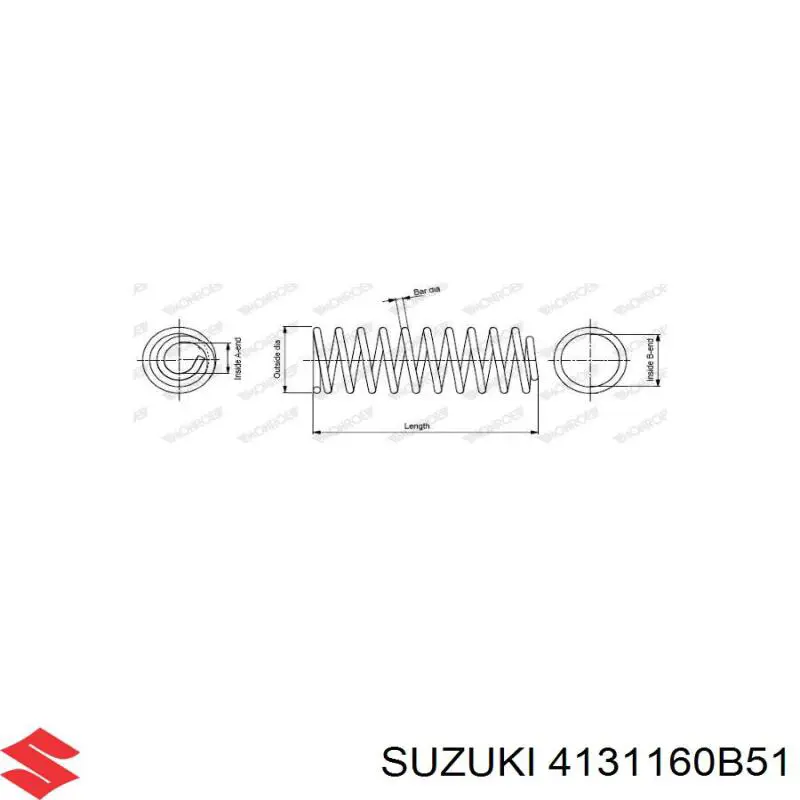 Comprar 4131160B51 Suzuki Muelle de eje trasero