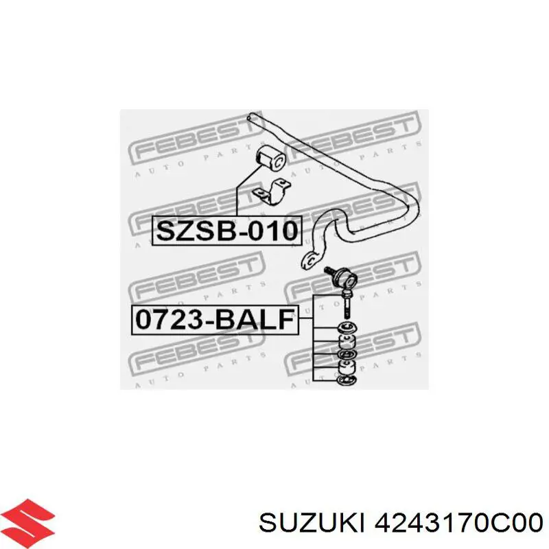 Buje de barra estabilizadora delantera Suzuki 4243170C00 precio, desde 2,87 EUR