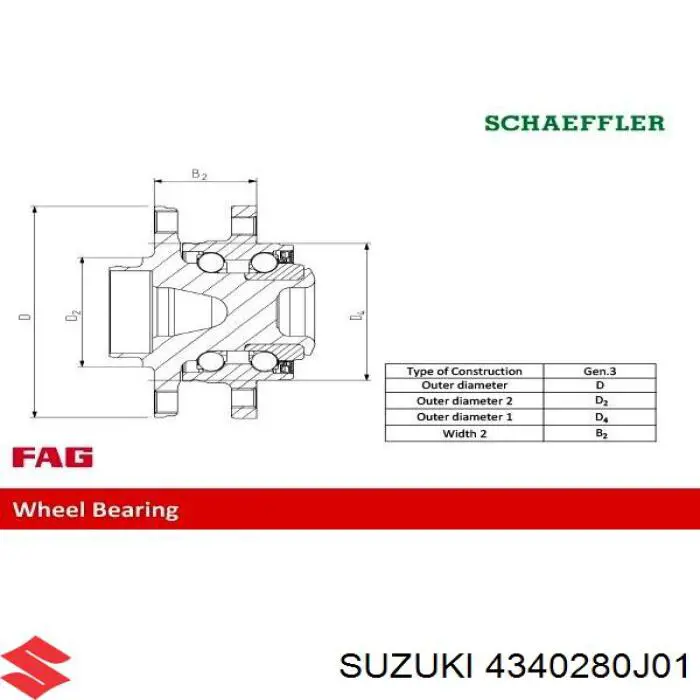 4340280J01 Suzuki cubo de rueda trasero