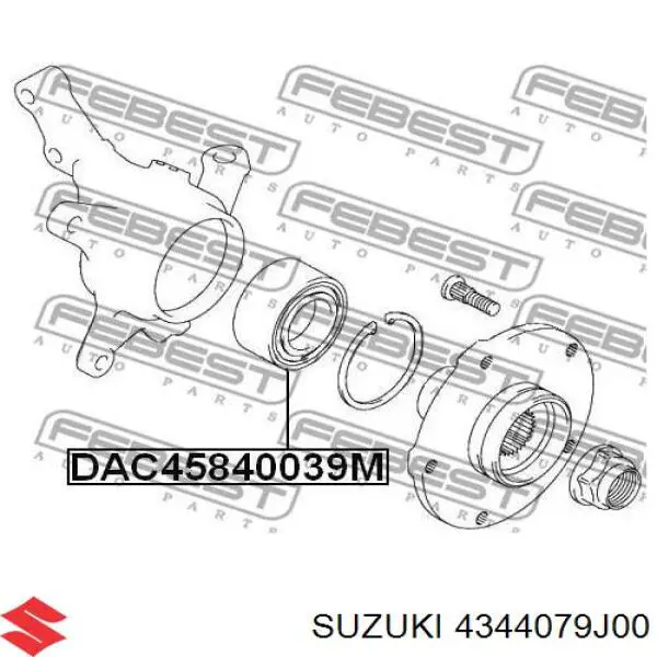 4344079J00 Suzuki cojinete de rueda delantero