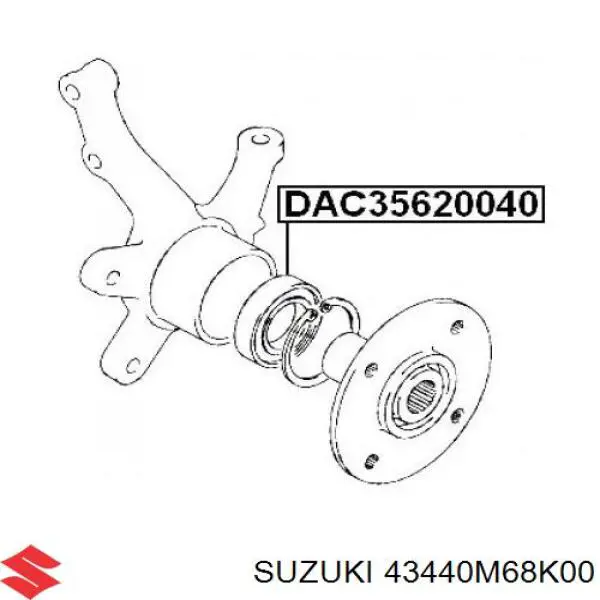 Cojinete de rueda delantero 43440M68K00 Suzuki