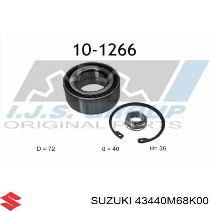Cojinete de rueda delantero Suzuki 43440M68K00 precio, desde 18,23 EUR