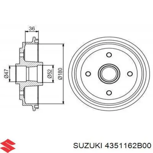 43511-62B00 Suzuki freno de tambor trasero