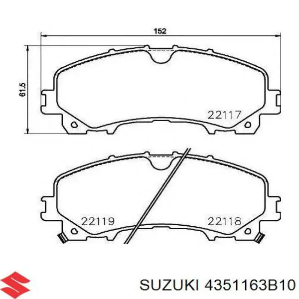 4351163B10 Suzuki freno de tambor trasero