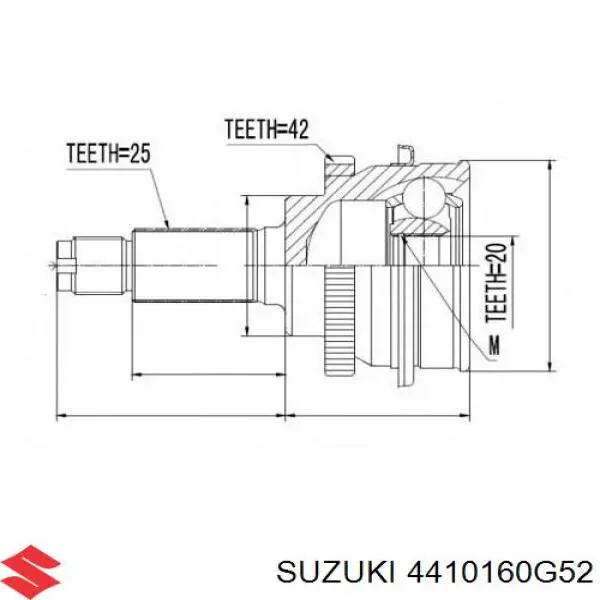 4410160G52 Suzuki árbol de transmisión delantero derecho