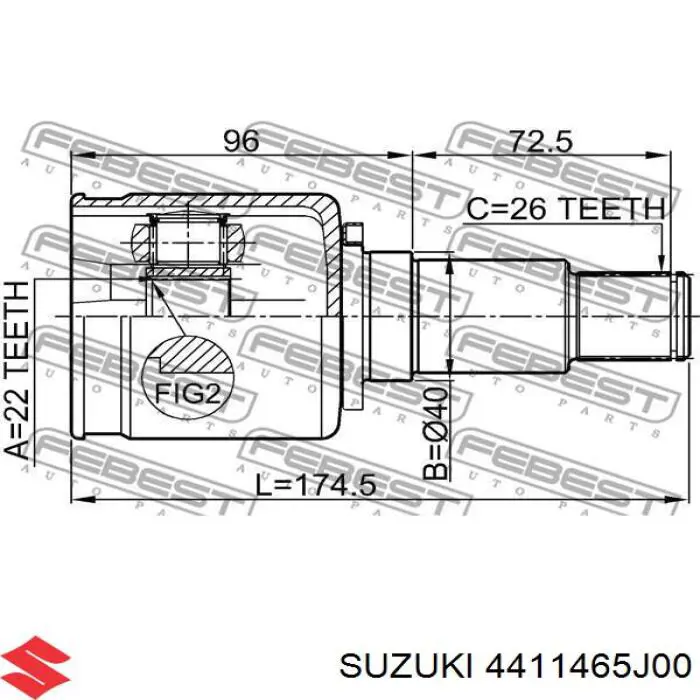 Comprar 4411465J00 Suzuki Junta homocinética interna delantera derecha