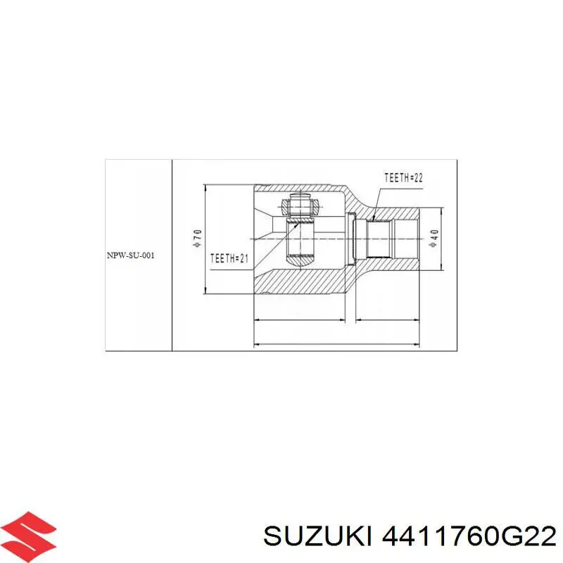 4411760G22 Suzuki junta homocinética interior delantera derecha