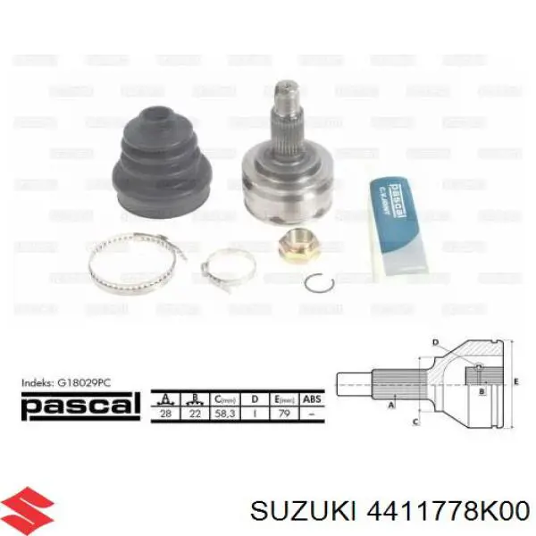 4411778K00 Suzuki Semieje delantero derecho