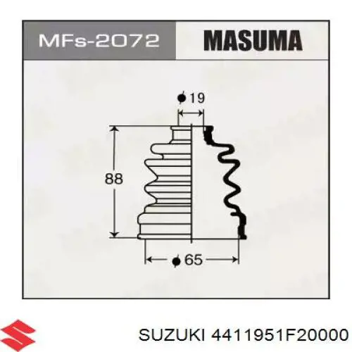 4411951F20000 Suzuki fuelle, árbol de transmisión delantero interior