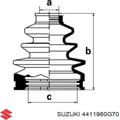 4411960G70 Suzuki fuelle, árbol de transmisión delantero interior