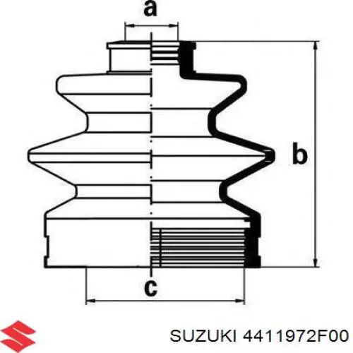 4411972F00 Suzuki fuelle, árbol de transmisión delantero interior derecho