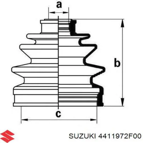 Fuelle, junta homocinética interior derecha delantera Suzuki 4411972F00 precio, desde 8,83 EUR
