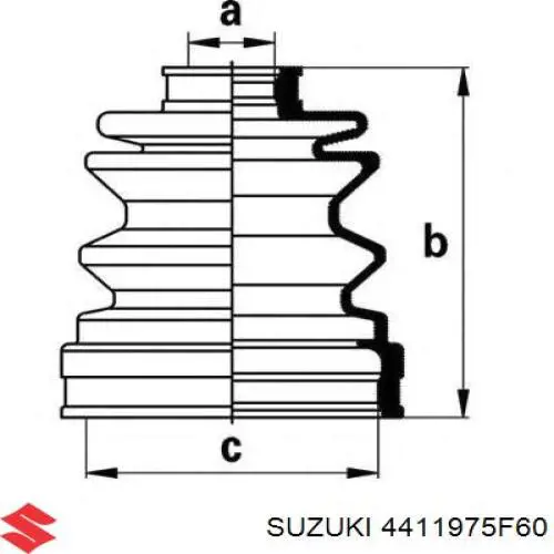 4411975F60 Suzuki fuelle, árbol de transmisión delantero interior