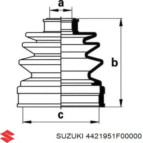 44219-51F00-000 Suzuki fuelle, árbol de transmisión delantero interior