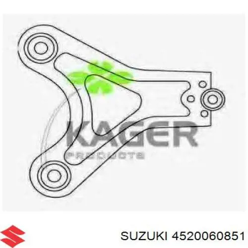 45200-60852-000 Suzuki barra oscilante, suspensión de ruedas delantera, inferior derecha