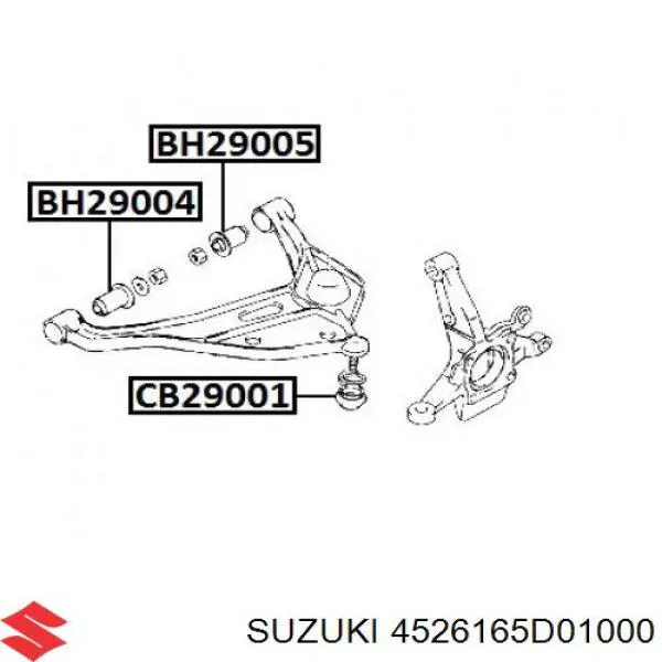 4526165D01000 Suzuki silentblock de suspensión delantero inferior