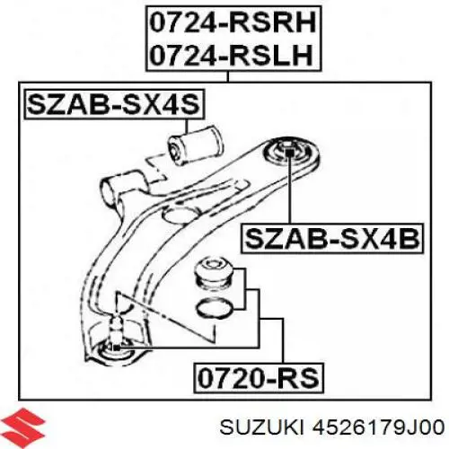 Silentblock del brazo de suspensión 4526179J00 Suzuki