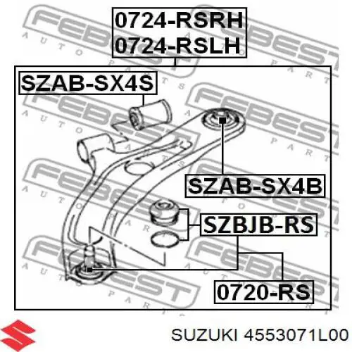 4553071L00 Suzuki silentblock de suspensión delantero inferior