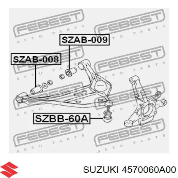 4570060A00 Suzuki rótula de suspensión inferior