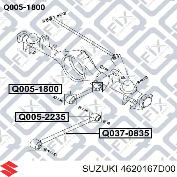 4620167D00 Suzuki barra oscilante, suspensión de ruedas, eje trasero, superior izquierda