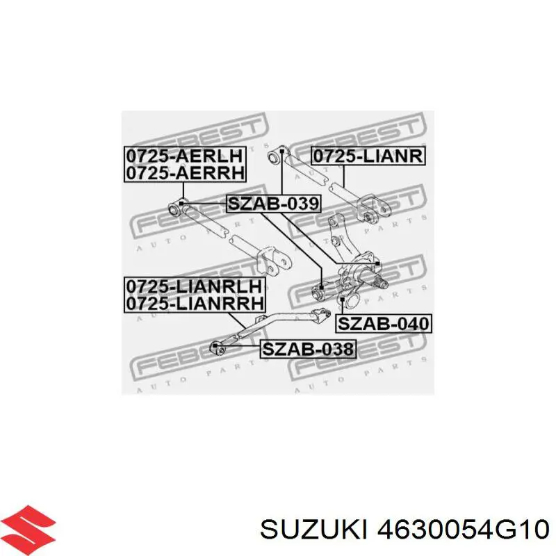 4630054G10 Suzuki barra transversal de suspensión trasera