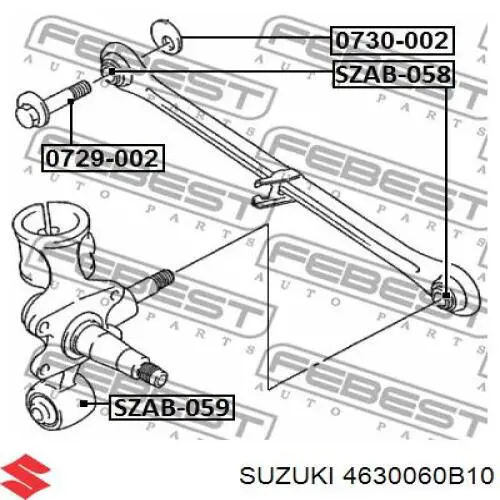 4630060B10 Suzuki brazo suspension inferior trasero izquierdo/derecho