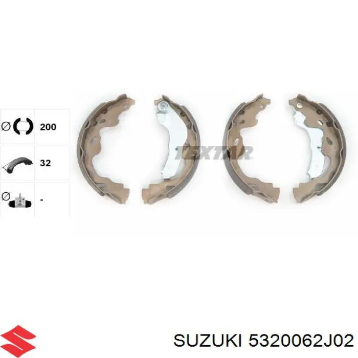 5320062J02 Suzuki zapatas de frenos de tambor traseras
