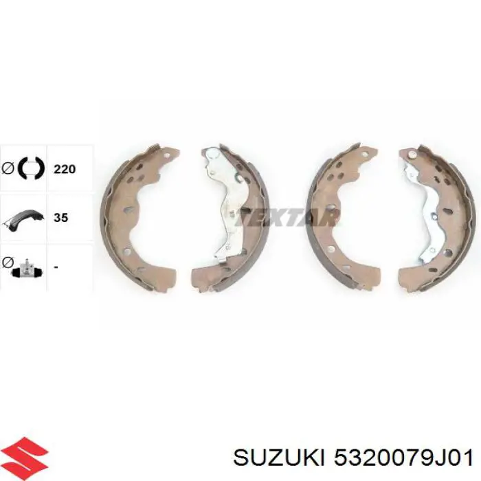5320079J01 Suzuki Zapatas de freno de tambor traseras