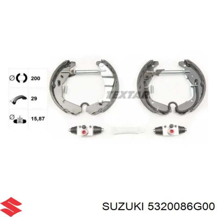53200-86G00 Suzuki zapatas de frenos de tambor traseras