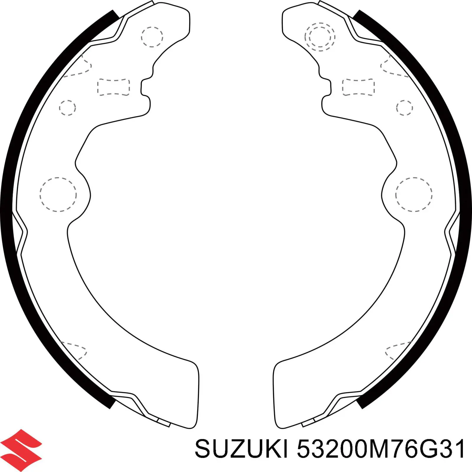 53200M76G31 Suzuki zapatas de frenos de tambor traseras