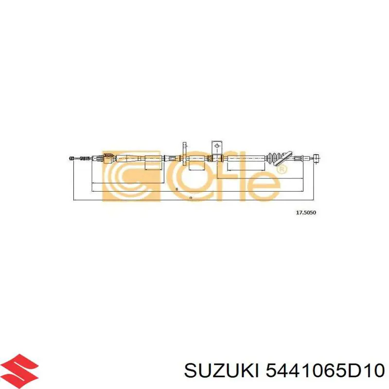 5441065D10 Suzuki cable de freno de mano trasero derecho