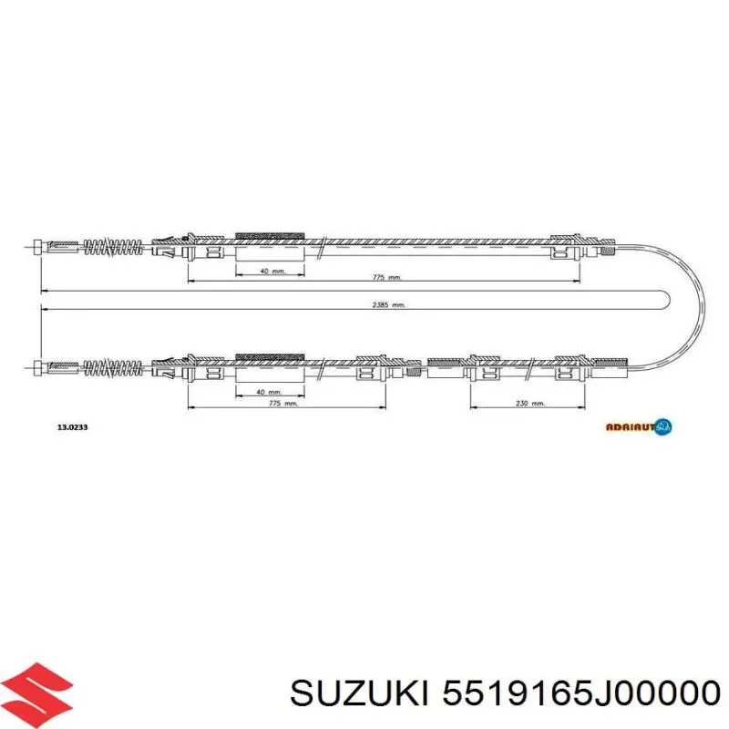 ST5519165J00 SAT pasador guía, pinza del freno delantera, superior