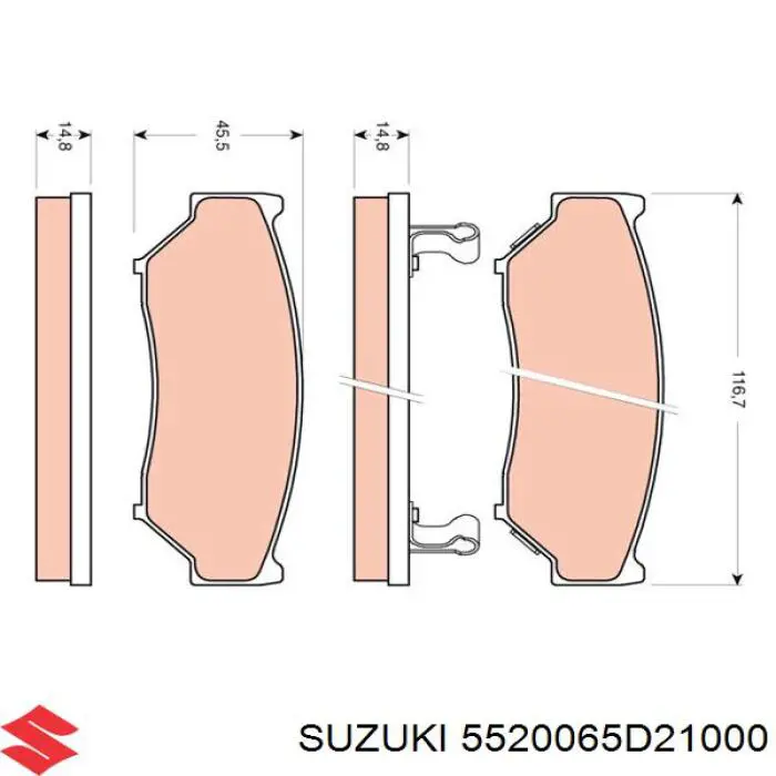 55200-65D21-000 Suzuki pastillas de freno delanteras