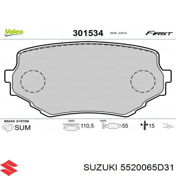 Pastillas de freno delanteras Suzuki 5520065D31