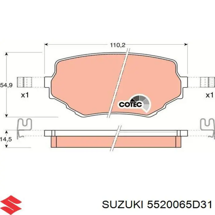 5520065D31 Suzuki Pastillas delanteras