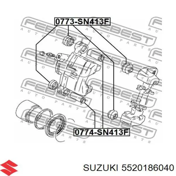 Fuelle de guía de pinza de freno delantero Suzuki 5520186040 precio, desde 2,93 EUR