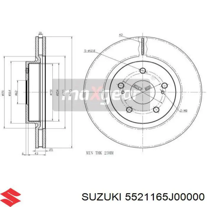 5521165J00000 Suzuki freno de disco delantero