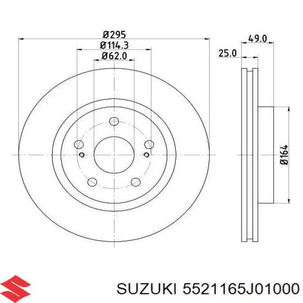 5521165J01000 Suzuki freno de disco delantero