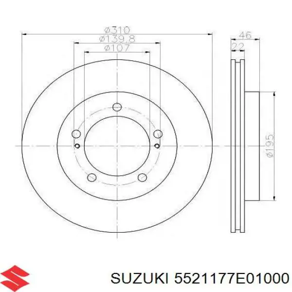 5521177E01000 Suzuki freno de disco delantero