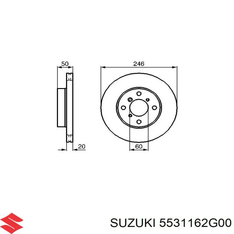 Comprar 5531162G00 Suzuki Freno de disco delantero