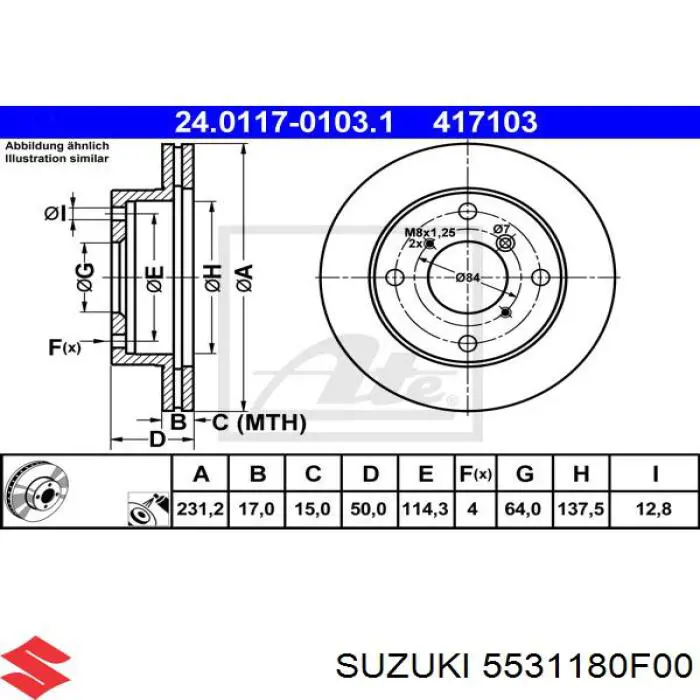 Comprar 5531180F00 Suzuki Freno de disco delantero