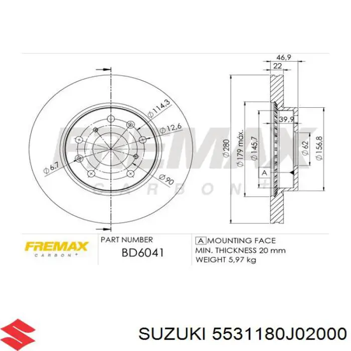 55311-80J02-000 Suzuki disco de freno delantero