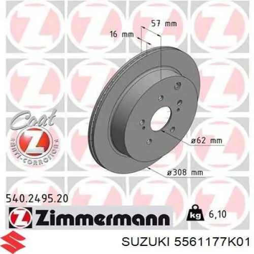 Comprar 5561177K01 Suzuki Disco de freno trasero