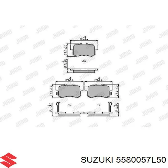 5580057L50 Suzuki pastillas de freno traseras