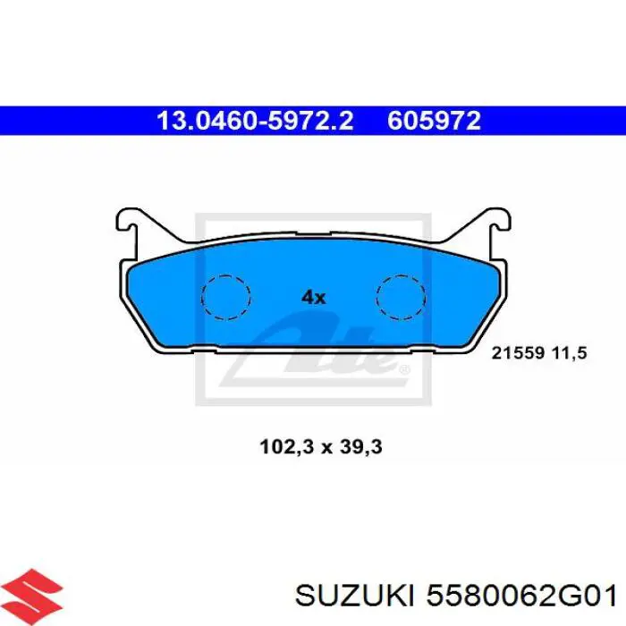 Pastillas traseras de freno Suzuki 5580062G01 precio, desde 21,00 EUR
