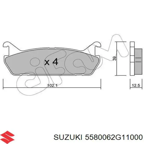 5580062G11000 Suzuki pastillas de freno traseras