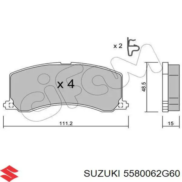Comprar 5580062G60 Suzuki Pastillas delanteras de freno